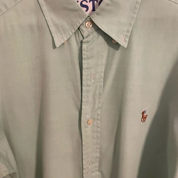 Polo Ralph Lauren icon logo classic fit shirt button down in mint green (XL) - Picture 6 of 8